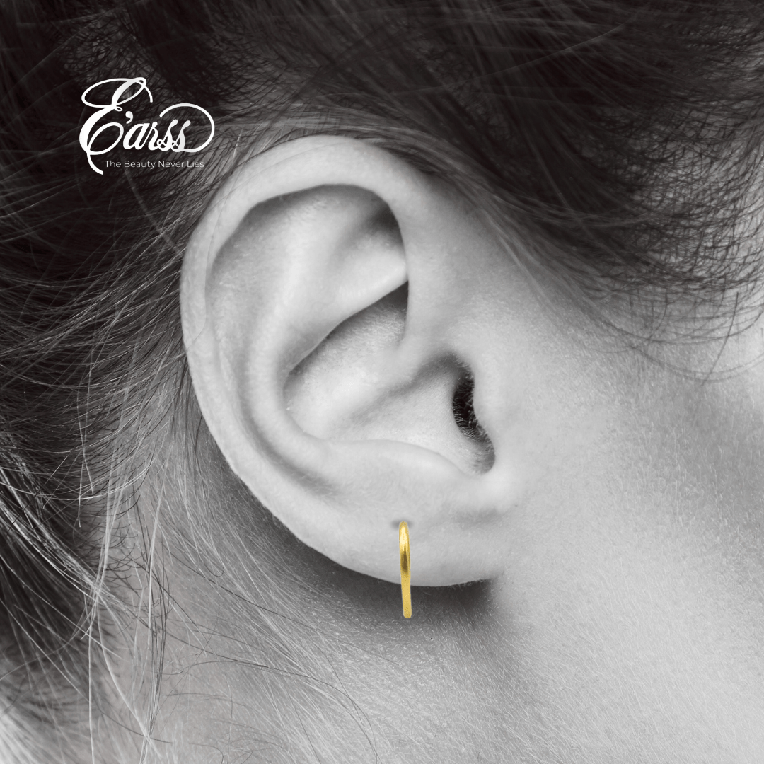 1/2 Endless Hoop Gold Earring | Stainless Steel | 18K Gold Plated - Zambeel