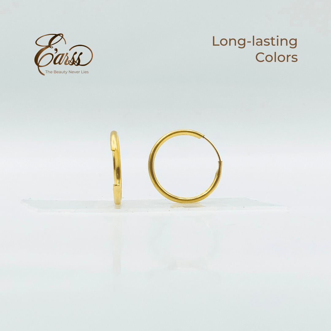 1/2 Endless Hoop Gold Earring | Stainless Steel | 18K Gold Plated - Zambeel