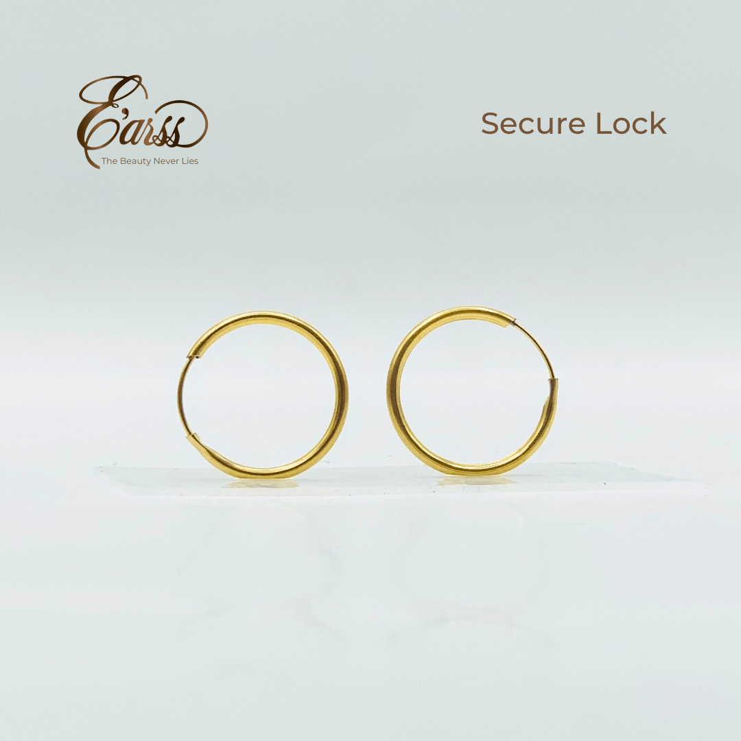 1/2 Endless Hoop Gold Earring | Stainless Steel | 18K Gold Plated - Zambeel