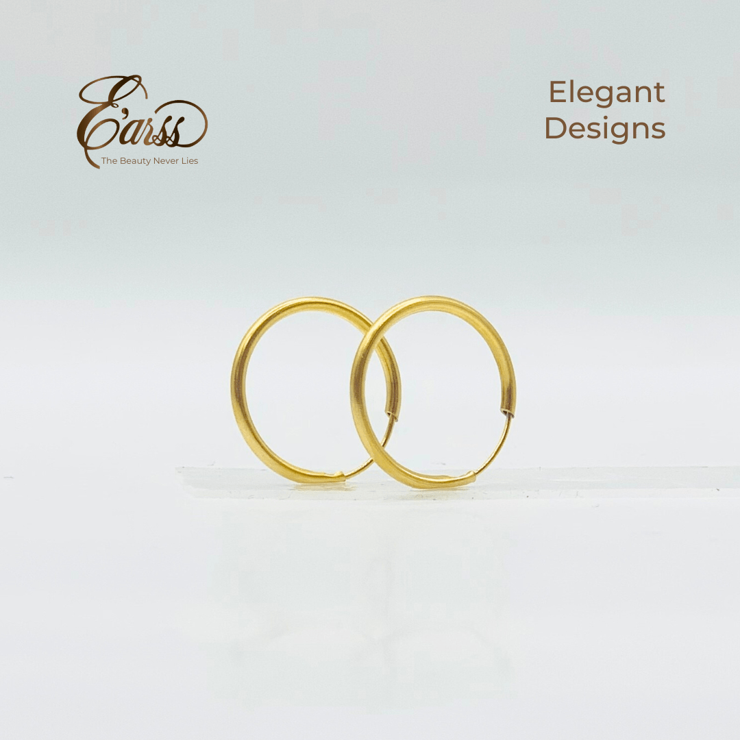 1/2 Endless Hoop Gold Earring | Stainless Steel | 18K Gold Plated - Zambeel