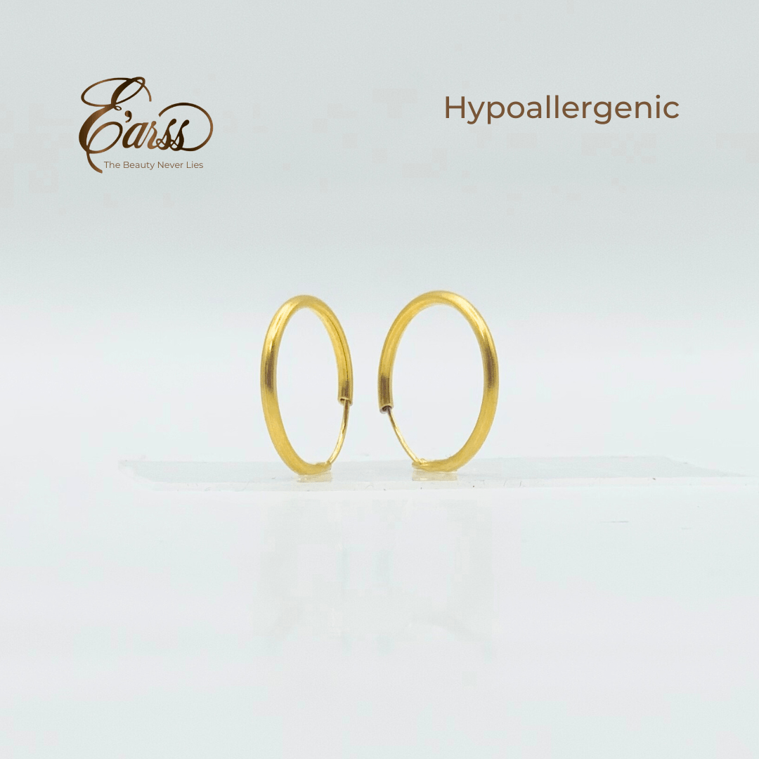 1/2 Endless Hoop Gold Earring | Stainless Steel | 18K Gold Plated - Zambeel