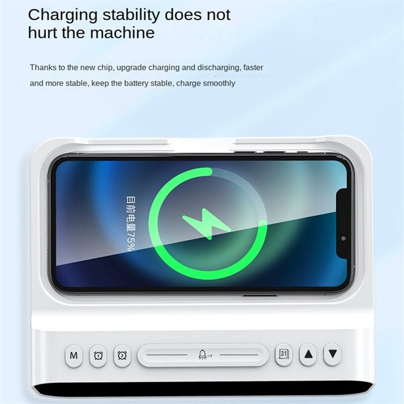 15W Three - in - one Wireless Charger Temperature Tester Multi Alarm Clock Fast Charging Mobile Phone Usb Charger Charging Station - Zambeel