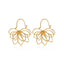 18K Real Gold Weaving Hollow Flower Earrings - Zambeel