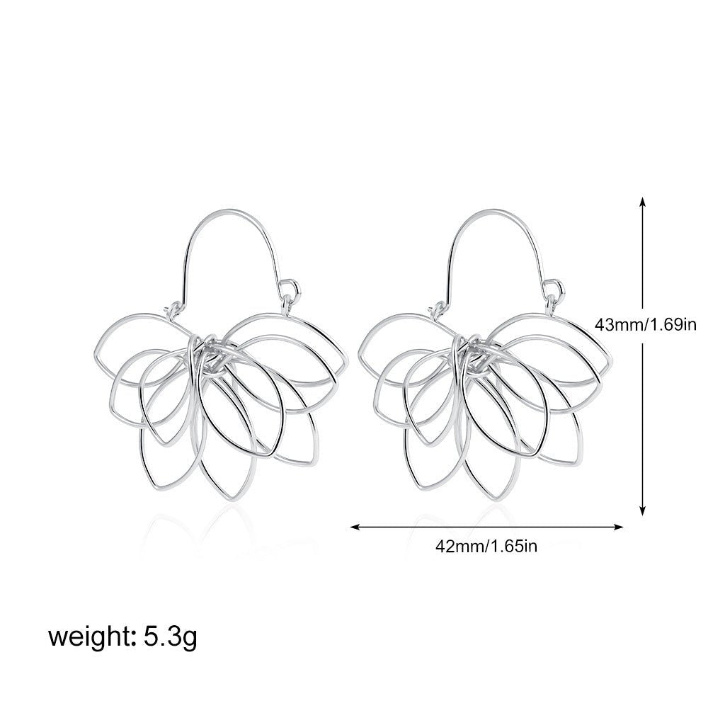 18K Real Gold Weaving Hollow Flower Earrings - Zambeel