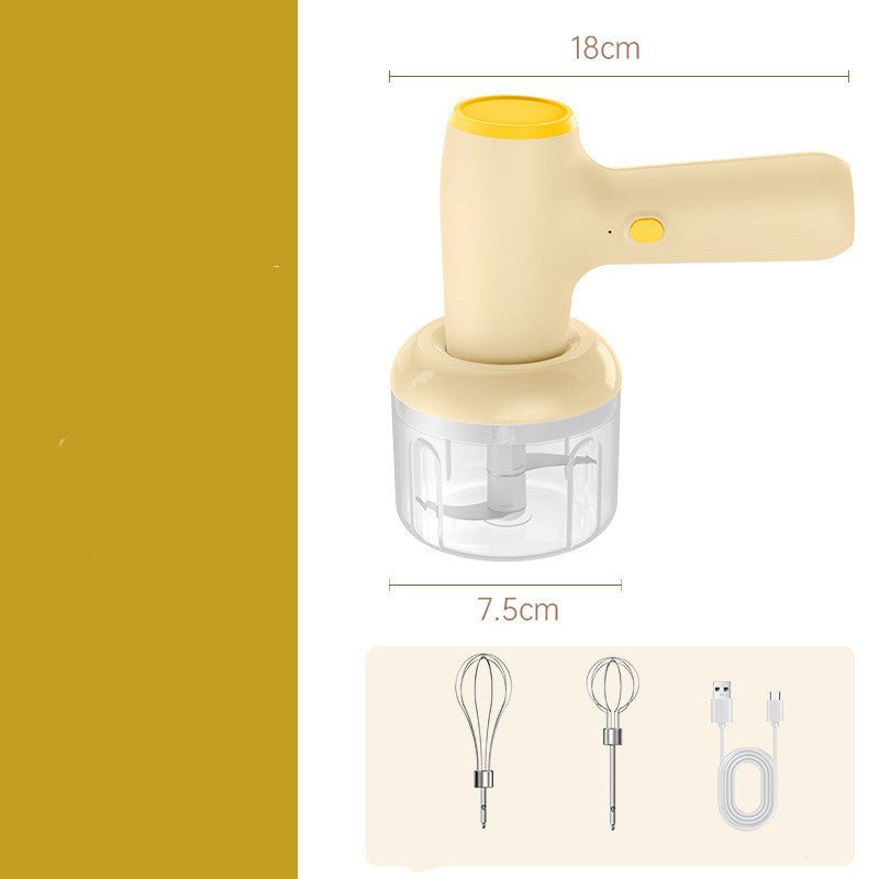 2 In 1 Electric Garlic Chopper USB Rechargeable Vegetable Chili Meat Ginger Masher Handheld Multipurpose Kitchen Gadgets - Zambeel