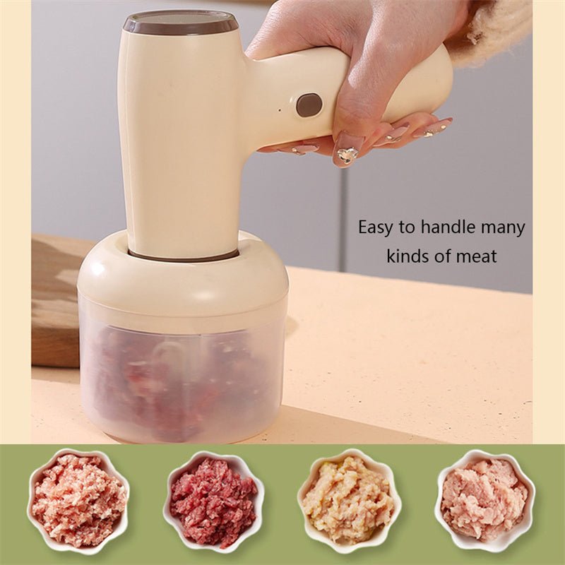 2 In 1 Electric Garlic Chopper USB Rechargeable Vegetable Chili Meat Ginger Masher Handheld Multipurpose Kitchen Gadgets - Zambeel