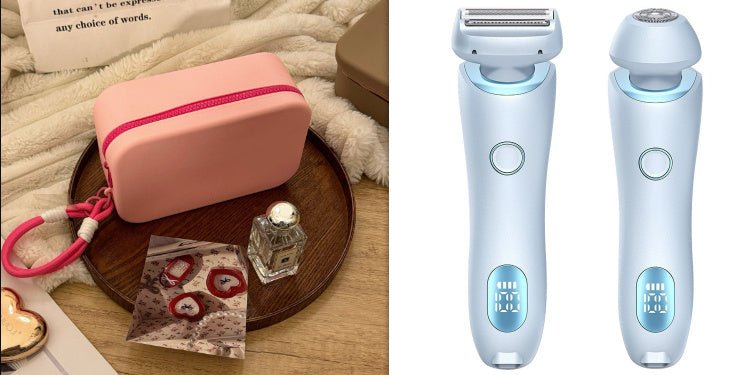 2 In 1 Hair Removal Epilator USB Rechargeable Trimmer Women Body Razor Face Leg Armpit Bikini Hand Pubic Shaver Hair Remover - Zambeel