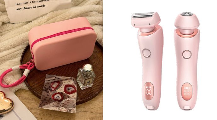 2 In 1 Hair Removal Epilator USB Rechargeable Trimmer Women Body Razor Face Leg Armpit Bikini Hand Pubic Shaver Hair Remover - Zambeel