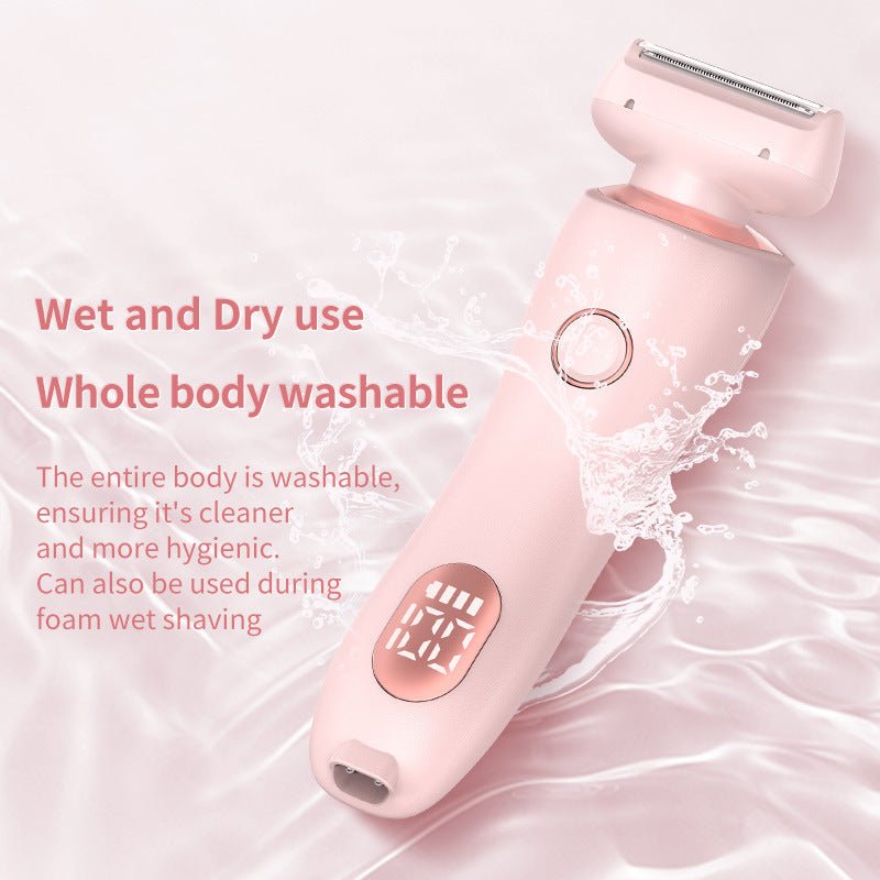 2 In 1 Hair Removal Epilator USB Rechargeable Trimmer Women Body Razor Face Leg Armpit Bikini Hand Pubic Shaver Hair Remover - Zambeel