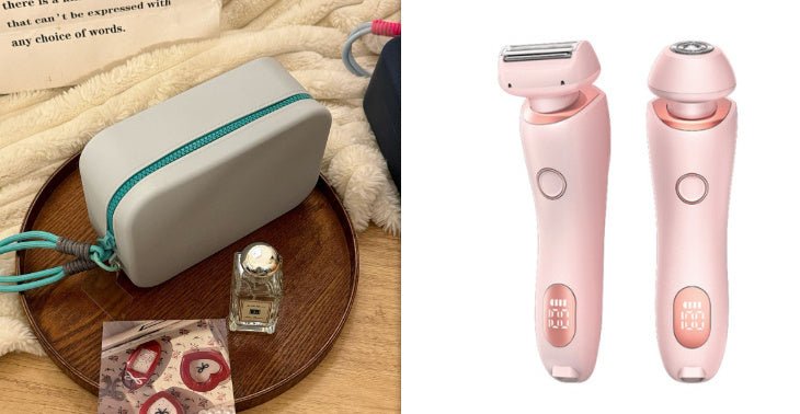 2 In 1 Hair Removal Epilator USB Rechargeable Trimmer Women Body Razor Face Leg Armpit Bikini Hand Pubic Shaver Hair Remover - Zambeel