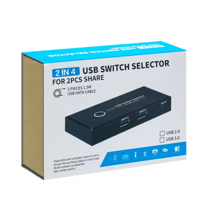 2 - in - 4 USB Switch Selector (USB 2.0) - Zambeel