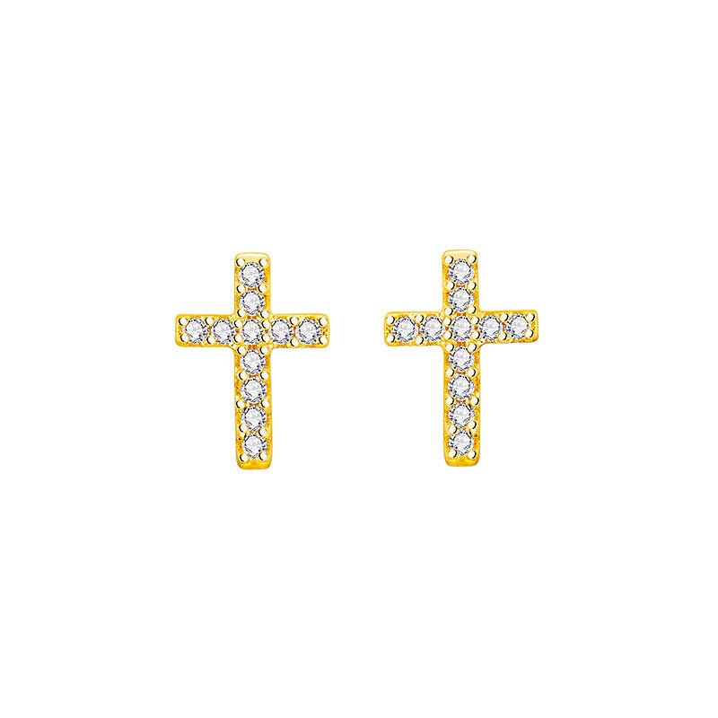 2024 New Fashion Stainless Steel Cross Earrings Product Temperament All Match Birthday Anniversary Earrings Small Gift - Zambeel