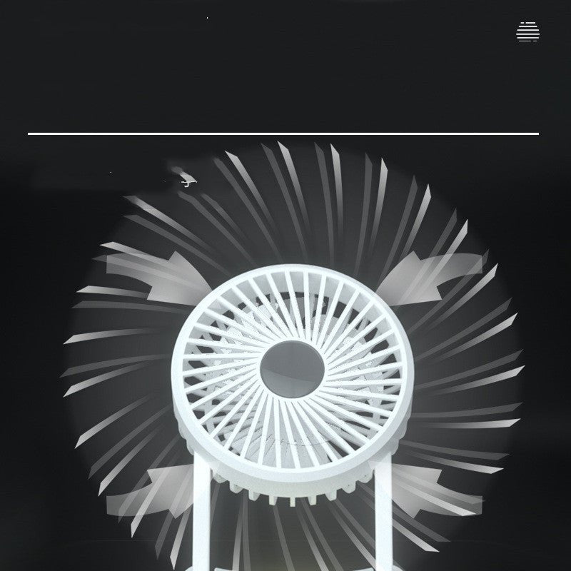 23 Hours Mini Silent Handheld Fan LED Night Light Fan Desktop Folding Small Electric Fan Portable Fan - Zambeel