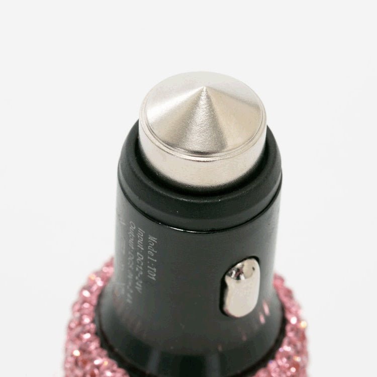 2.4A Dual Port Car Mobile Phone Charger With One For Two Diamond - Inlaid Dual Usb Car Charger Travel Car Charging Head - Zambeel