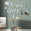 26 Pieces Acrylic 3D Wall Decor Home Sign & Love Letters and Round Shaped,DIY Mirror Effect Wall Decals Removable Decor for Living Room Bedroom TV Background,Modern Fashion Home Decoration - Zambeel