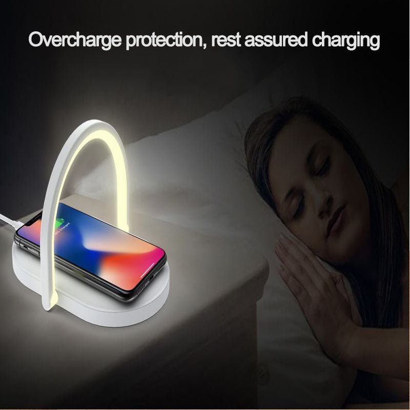 3 In 1 Foldable Wireless Charger Night Light Wireless Charging Station Stonego LED Reading Table Lamp 15W Fast Charging Light - Zambeel