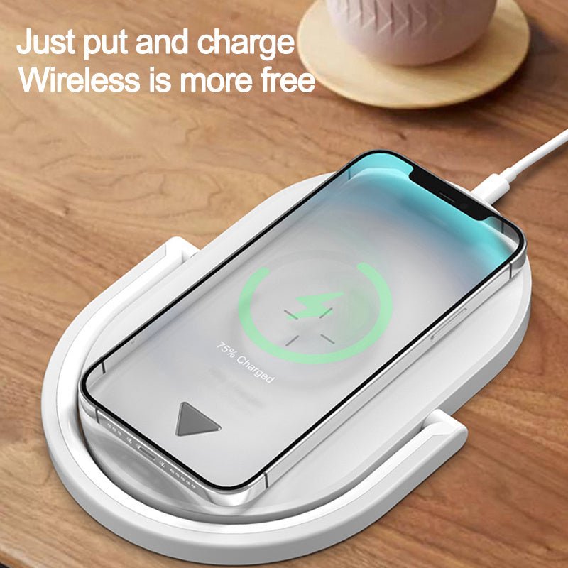 3 In 1 Foldable Wireless Charger Night Light Wireless Charging Station Stonego LED Reading Table Lamp 15W Fast Charging Light - Zambeel