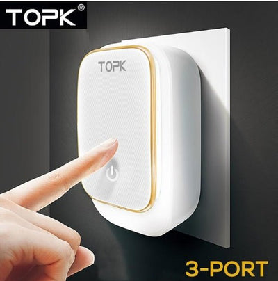 3 - Port Phone Charger With Dimming Nightlight - Zambeel