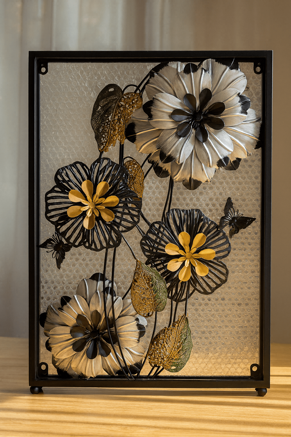 3D Metal Floral Wall Art - Zambeel