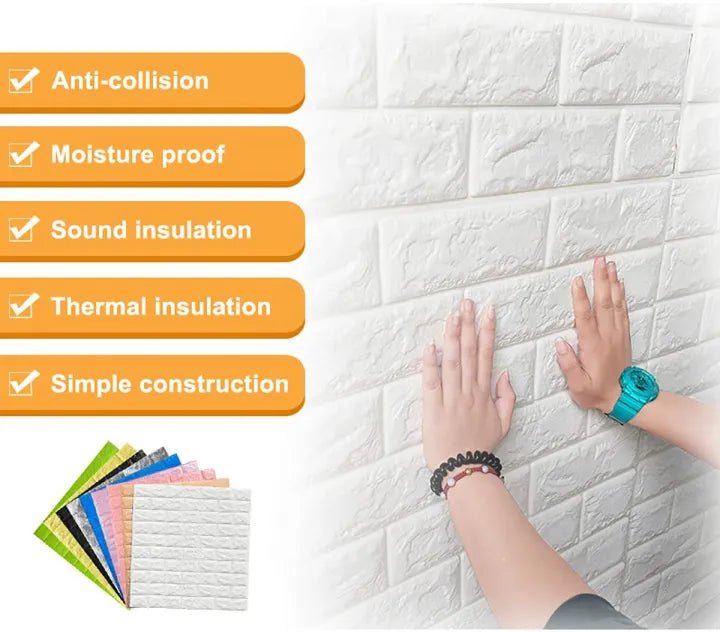 3D Self - Adhesive Foam Brick Wall Sticker - Zambeel