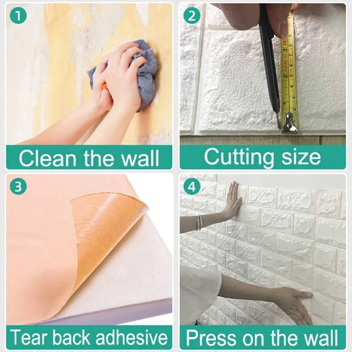 3D Self - Adhesive Foam Brick Wall Sticker - Zambeel