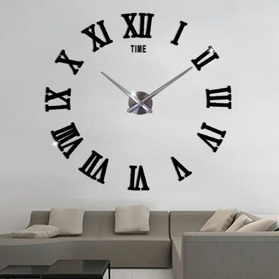 3D Wall Clock, Frameless Wall Clock DIY Wall Decoration, 3D English Number Wall Clock Home Décor - Zambeel