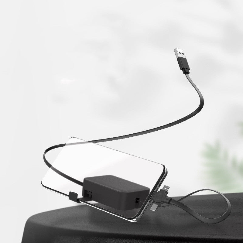 4 In 1 Retractable USB Cable Creative Macaron Type C Micro Cable For I Phone With Phone Stand Charging Data Cable Line Storage Box - Zambeel