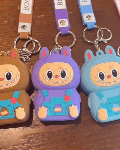 لابوبو - حافظة سماعات AirPods مع حزام سلسلة المفاتيح