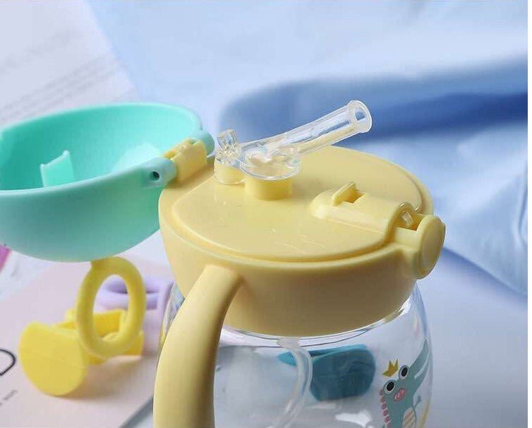499 Spring and Summer Tritan Material Infant High - End Cup Antenna Baby Straw Cup Learn To Drink Cup Anti - Fall - Zambeel