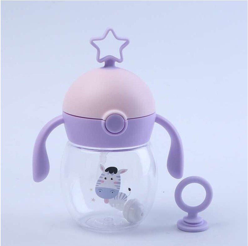 499 Spring and Summer Tritan Material Infant High - End Cup Antenna Baby Straw Cup Learn To Drink Cup Anti - Fall - Zambeel
