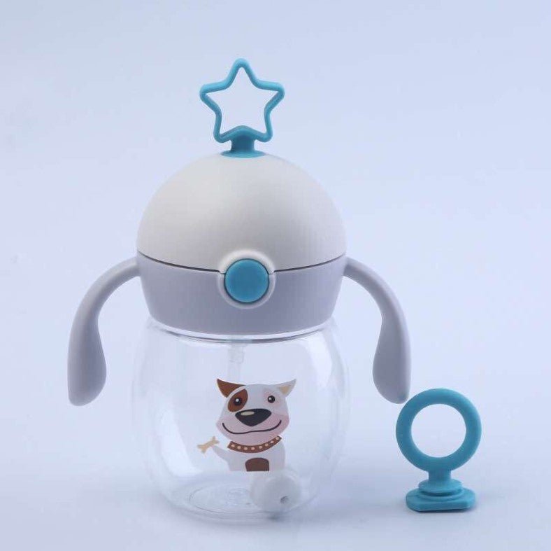 499 Spring and Summer Tritan Material Infant High - End Cup Antenna Baby Straw Cup Learn To Drink Cup Anti - Fall - Zambeel