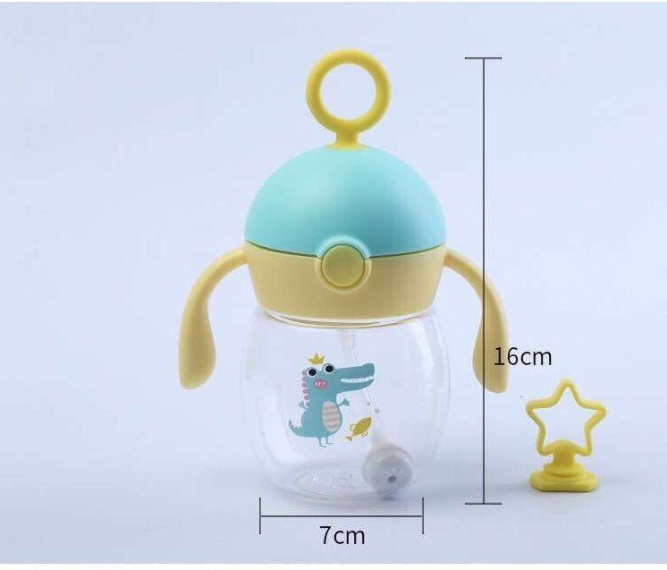 499 Spring and Summer Tritan Material Infant High - End Cup Antenna Baby Straw Cup Learn To Drink Cup Anti - Fall - Zambeel
