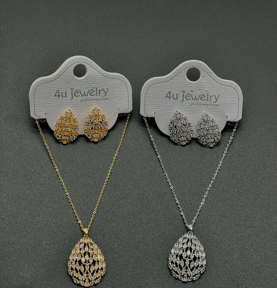 4u Jewelry - Cubic Zirconia Pendant & Earring Sets - Zambeel
