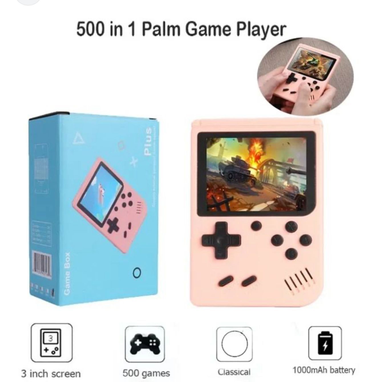 500 - in - 1 Palm Game Player - Zambeel