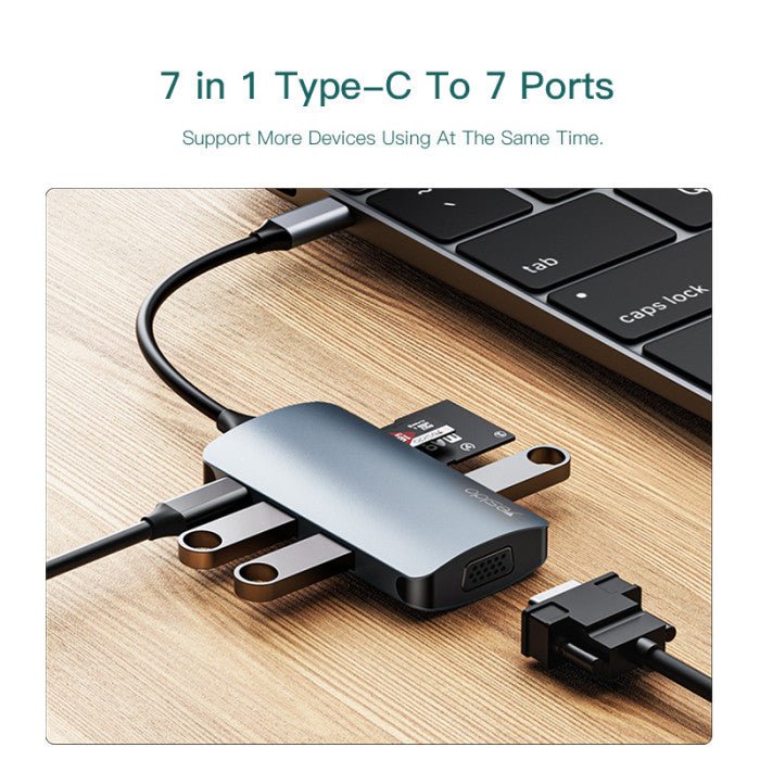 7 in 1 Type - C to USB External Hub - Zambeel