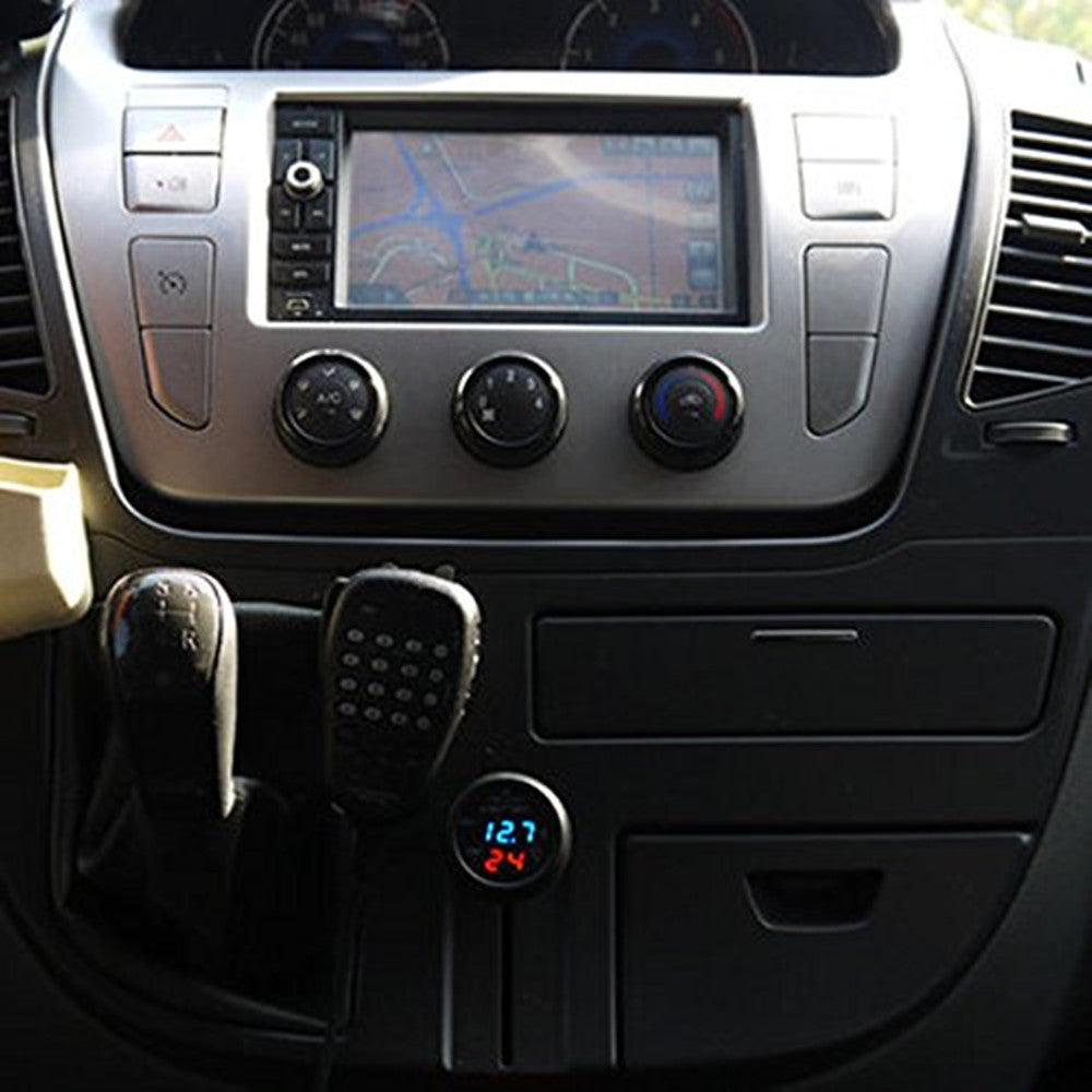 جدول متعدد الوظائف لقياس جهد السيارة LED رقمي USB