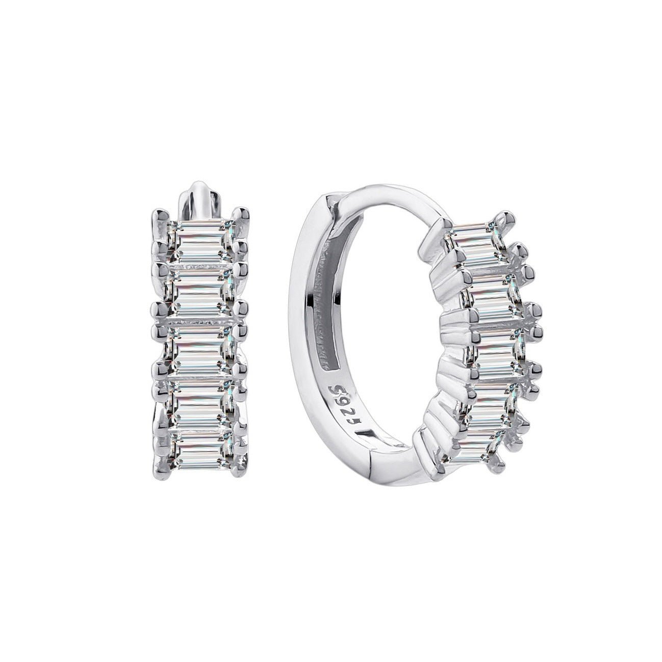 925 Sterling Silver Cube Sugar Earrings Niche Exquisite - Zambeel