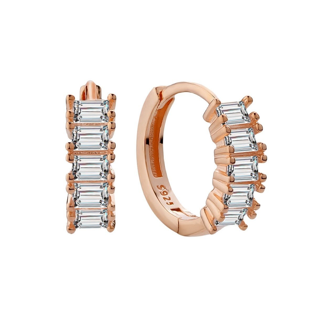 925 Sterling Silver Cube Sugar Earrings Niche Exquisite - Zambeel