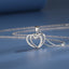 925 Sterling Silver Double Heart - shaped Necklace For Women Summer - Zambeel