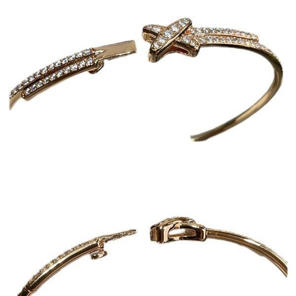 925 Sterling Silver Shangmei Cross Full Diamond Bracelet - Zambeel