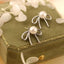 925 Sterling Silver Stud Earrings Light Luxury Shell Pearls Bow Special - interest Design - Zambeel