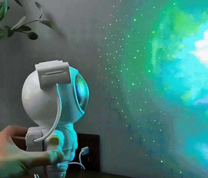 مصباح إسقاط جوي ليزري مرصع بالنجوم صغير الحجم ليلي، زينة رواد الفضاء