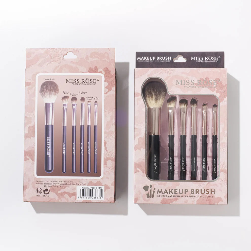 Miss Rose - Professional 6 Marble Makeup Brush Set (Original)
