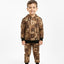 Abstract Brown Patchwork Kids Winter Tracksuit