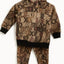 Abstract Brown Patchwork Kids Winter Tracksuit