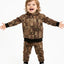 Abstract Brown Patchwork Kids Winter Tracksuit