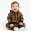 Abstract Brown Patchwork Kids Winter Tracksuit