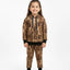 Abstract Brown Patchwork Kids Winter Tracksuit