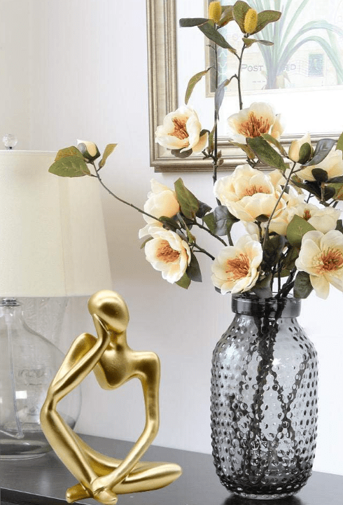 Abstract Gold Thinking Woman Statue - Zambeel