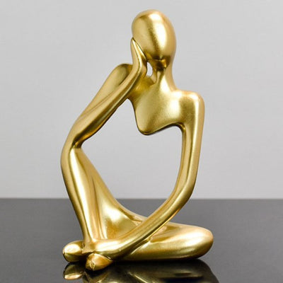 Abstract Gold Thinking Woman Statue - Zambeel
